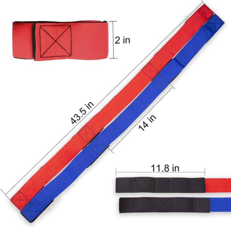 Hiverst Legged Race Band For 4 ppl, Team Building, Outdoor Party Group Game for Kid Adult, Cooperative Team Race for Relay Race, Field Day, Backyard Activity Game with Carrying Pouch(Red) - Image 4